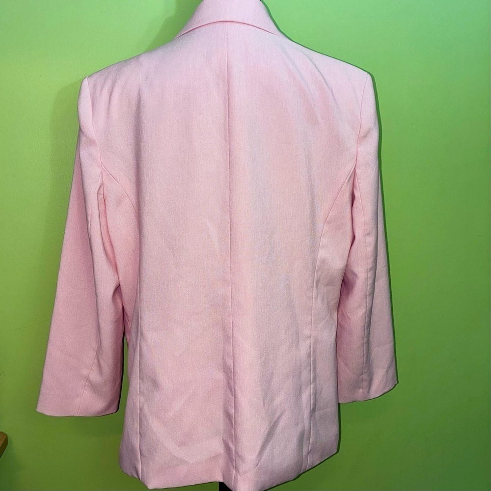 🍑Vintage Liz Baker Light Pink/Peach Classic Lapel Blazer~Size 14 🍑 - Picture 7 of 8